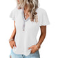 T-shirt a maniche corte con scollo a V e motivo waffle