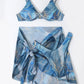 Lingerie stampata in marmo 3 pezzi Bikini Costume da bagno estivo