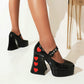 Frauen High Heels Neue Liebe Nähte Plattform Chunky