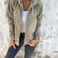 Corduroy Hooded Zip-up Jacket With Pockets Fashion