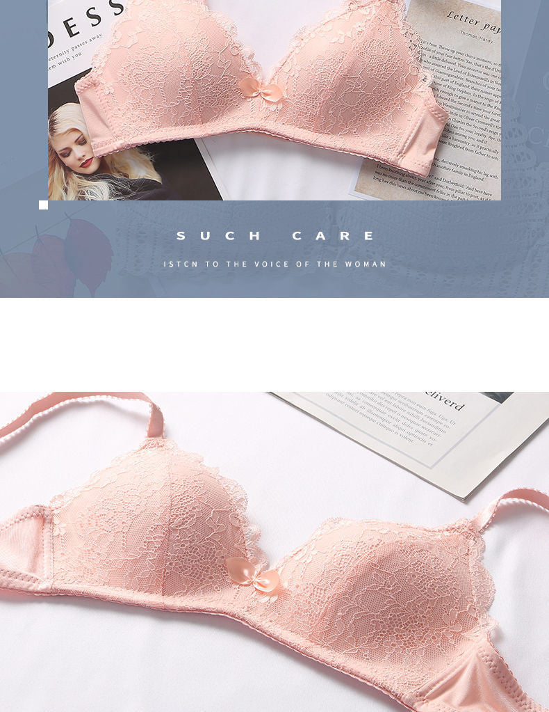 Biancheria intima da donna senza anello in acciaio sezione sottile raccogliere pizzo sexy