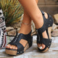Sandalen mit Reißverschluss und Keilabsatz für Damen, leichte, höhenverstärkende Schuhe, modische, lässige Sandalen