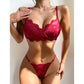 Completo intimo trasparente in pizzo con cinturino da donna