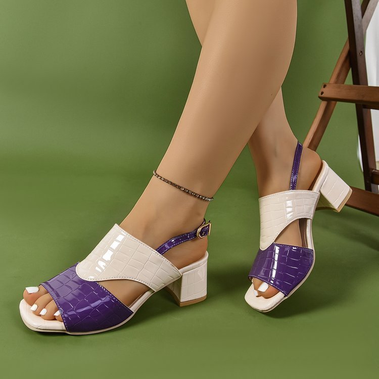 Damen-Sandalen mit mittelhohem Absatz und klobigem Absatz