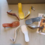 Fisch Mund Transparent Sandalen Und Hausschuhe frauen Dicken absätzen