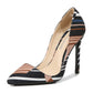 Colorblock-Modeschuhe mit hohen Absätzen