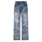 Jeans dritti da strada con toppa con lettera personalizzata