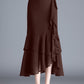Ruffled Chiffon High Waist Skirt