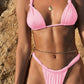 Einfarbiger geknoteter Bikini-Badeanzug für Damen mit geteiltem Schnitt
