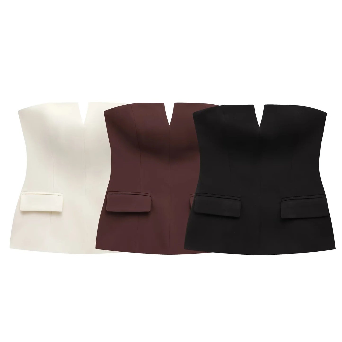 Trägerloses, kurzes Tube-Top in Unifarbe