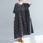 Literary Large Loose Round Neck Short Sleeve Large Swing Dress For Women