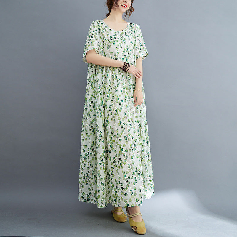 Künstlerisches, großes, fettes, übergroßes, bedrucktes Kurzarmkleid für Damen