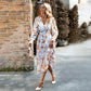 Abito casual con scollo a V da donna alla moda