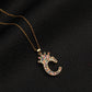 Micro-inlaid Colorful Zircon Hip-hop Personality 26 Letters Pendant Necklace