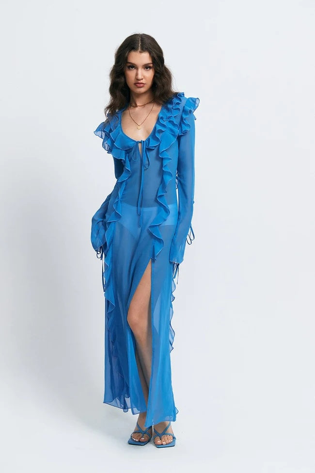 Il nuovo sexy abito da donna con scollo a V e forcella aperta, anti-car edge basato sulla corda