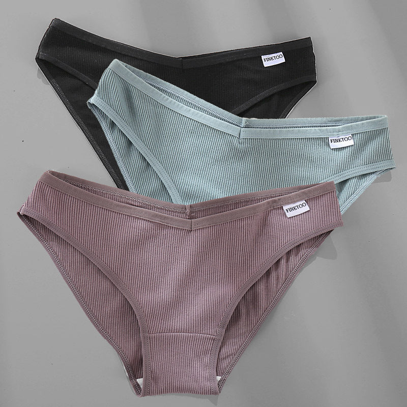3 pezzi M-4XL mutandine di cotone biancheria intima femminile slip sexy da donna