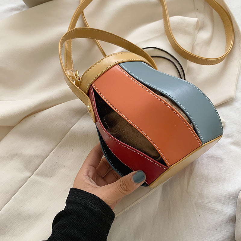 Borsa a secchiello portatile rossa a rete