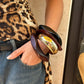 Retro Maillard Stil Holzmaserung Mode breites Armband für Frauen