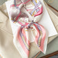 Artificial Silk Striped High-grade Korean Style Stylish Beach Arm Bag Silk Scarf