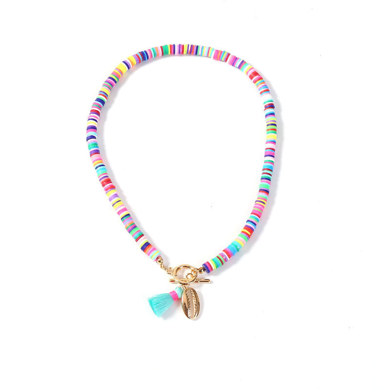 Collana di conchiglie bohémien con nappa femminile e collana dolce e selvaggia
