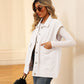 Gilet in denim con grandi tasche, gilet senza maniche alla moda per abbigliamento da donna