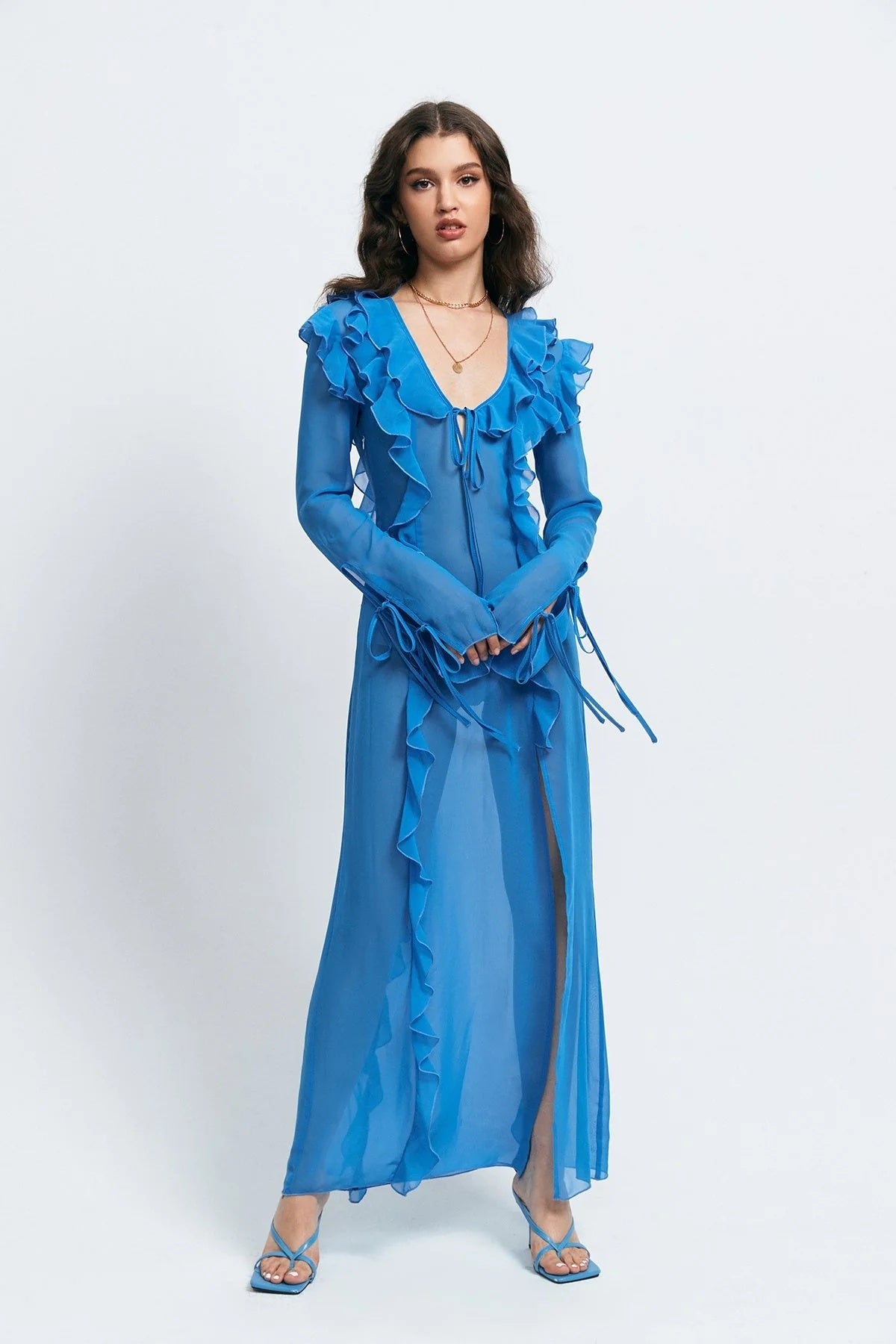 Il nuovo sexy abito da donna con scollo a V e forcella aperta, anti-car edge basato sulla corda