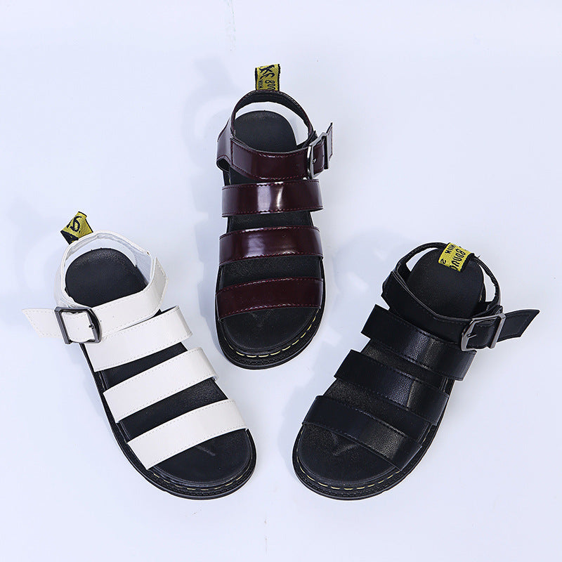 Buckle Sandals Flat PlatformThick Bottom Shoes Women Summer