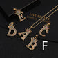 Micro-inlaid Colorful Zircon Hip-hop Personality 26 Letters Pendant Necklace