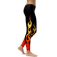 Leggings sportivi da yoga traspiranti da donna con stampa di fiamme sfumate