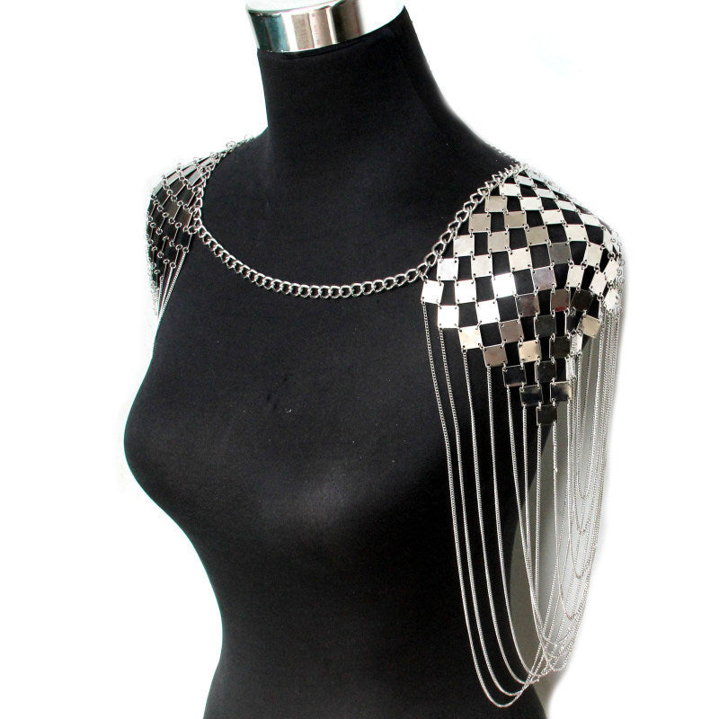Festival Metal Chain Medieval Inspired Shoulder Pads