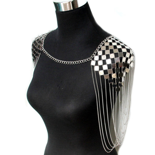 Festival Metal Chain Medieval Inspired Shoulder Pads