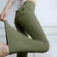 Pantaloni svasati da yoga e fitness con tasche, pantaloni sportivi alla moda a vita alta