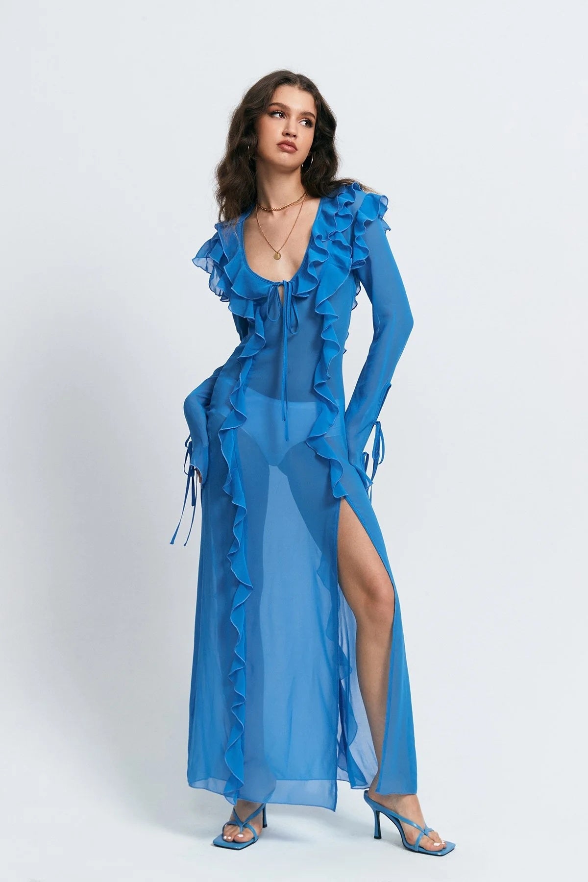 Il nuovo sexy abito da donna con scollo a V e forcella aperta, anti-car edge basato sulla corda