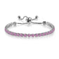 Round Zircon Single Row Full Diamond Tennis Bracelet