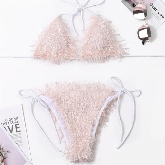 Europäischer und amerikanischer Quasten-Badeanzug-Bikini