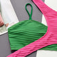 Bikini da spiaggia da donna con spacco a contrasto