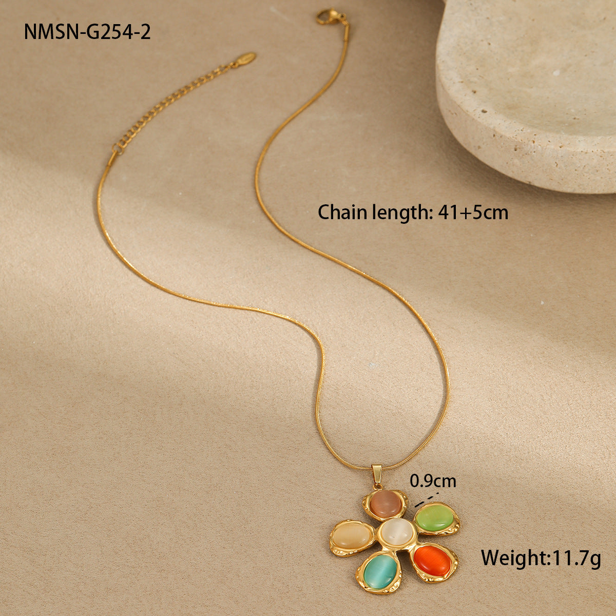 Bunter Opal Hammered Flower Ohrringe Anzug