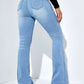 Women's Slim-fit Jeans Pants With Flared Design Fashion Casual High Waist Stretch Trousers