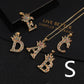 Micro-inlaid Colorful Zircon Hip-hop Personality 26 Letters Pendant Necklace
