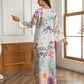 Elegantes langes Kaftankleid mit Blumendruck