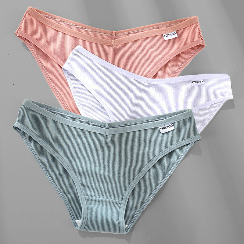 3 pezzi M-4XL mutandine di cotone biancheria intima femminile slip sexy da donna