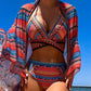 Cross-border Arrival Three-piece Split Swimsuit High Waist Sexy Cutout Blouse