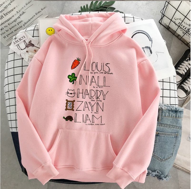 Nuovo pullover grafico con estetica Harajuku di Harry Styles e One Direction