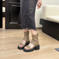 Sandali infradito da donna, stile britannico, sandali retrò, stivali