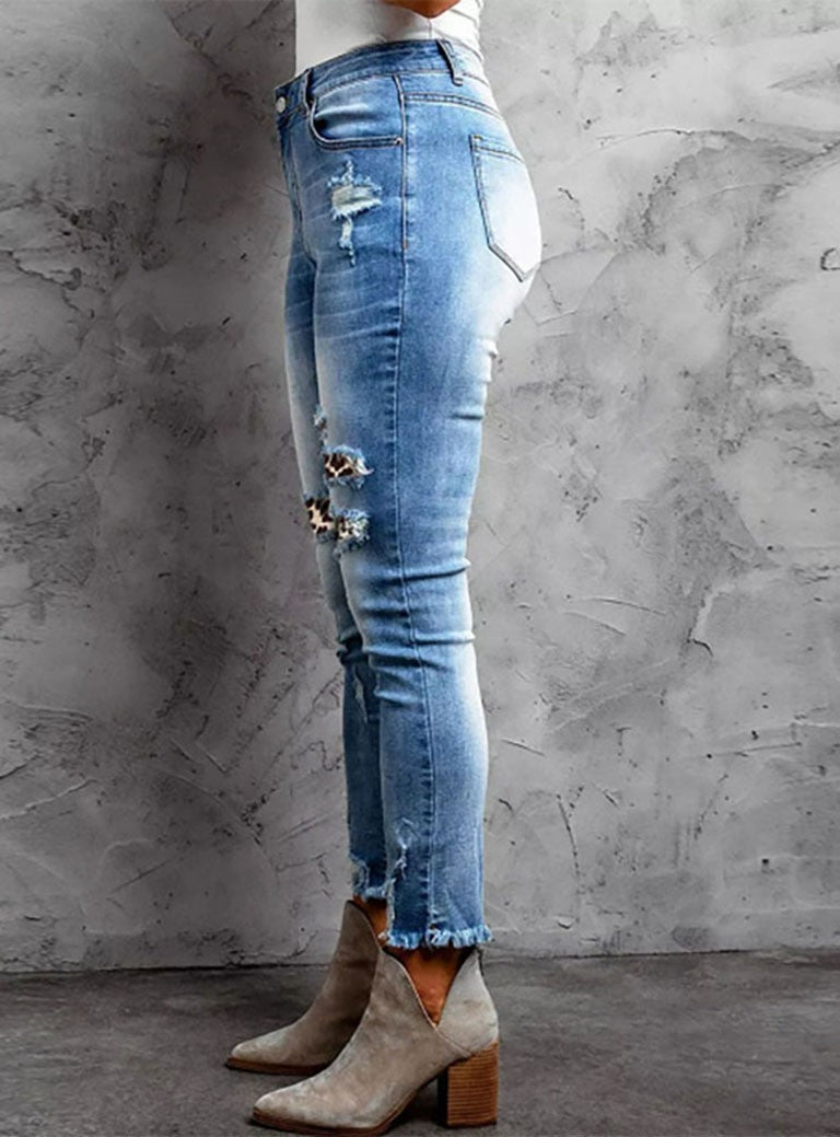 Burrs Tassels Denim-Hose für Damen