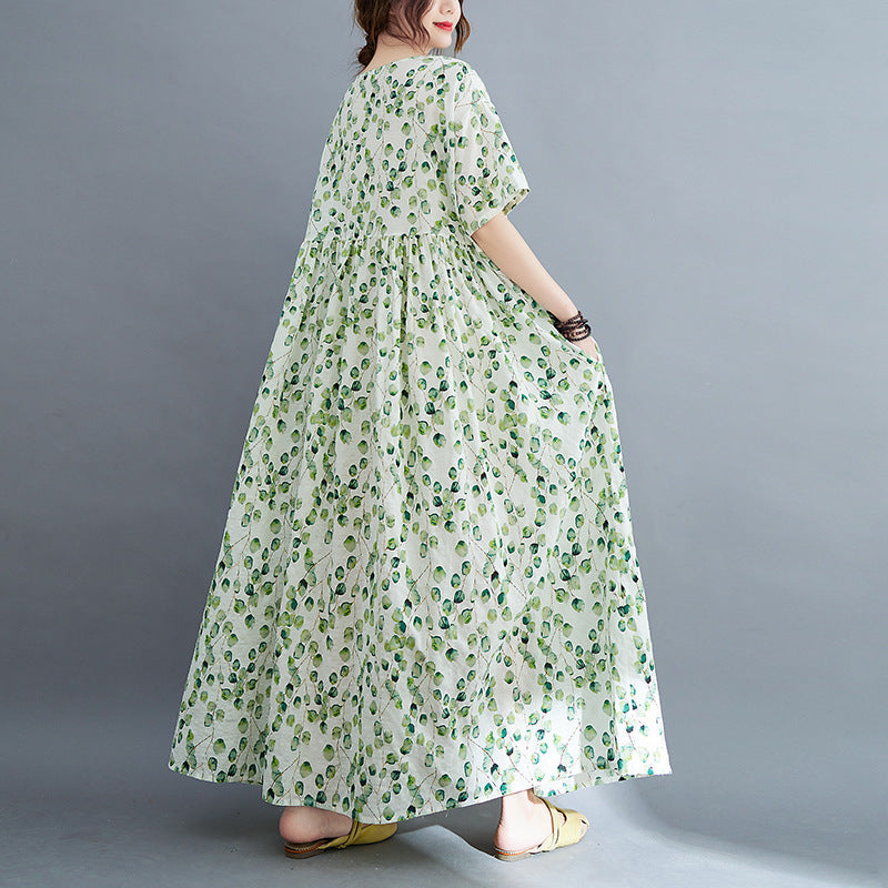 Künstlerisches, großes, fettes, übergroßes, bedrucktes Kurzarmkleid für Damen