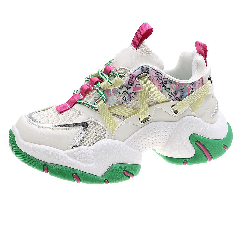 Scarpe sportive casual traspiranti da donna in stile coreano, autunno, nuovo, colorblock