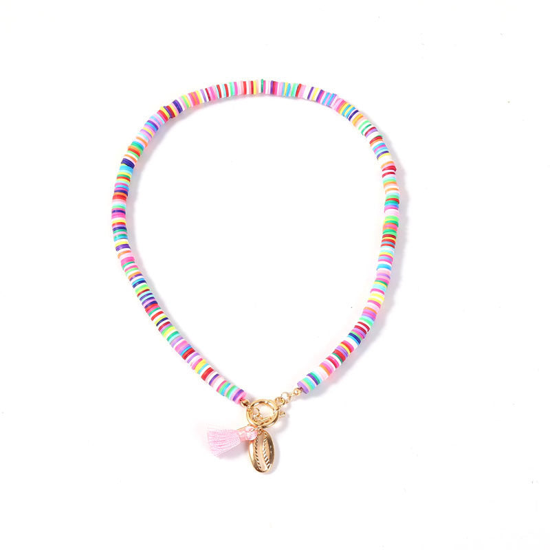 Collana di conchiglie bohémien con nappa femminile e collana dolce e selvaggia