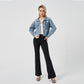Giacca a maniche lunghe in denim da donna, modello alla moda