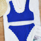 Cut flower split swimsuit bikini